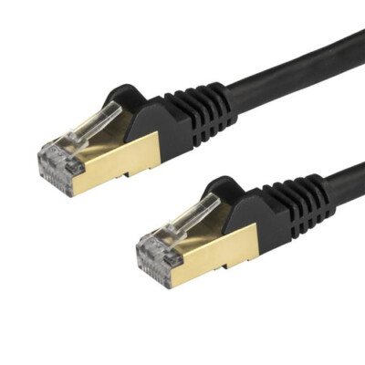StarTech.com Cat6a Ethernet Netzwerkkabel - 1m STP geschirmtes Kabel - Schwarz