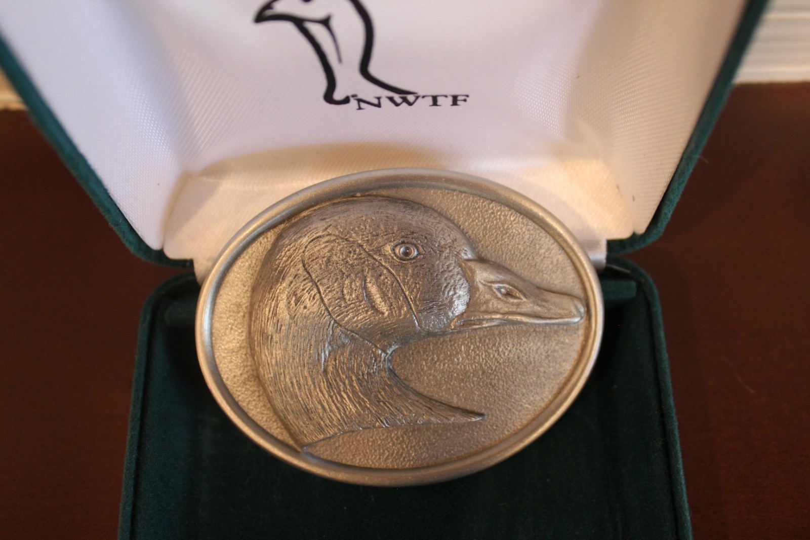 HANDMADE Brass Duck Belt Buckle w/ Case Gem