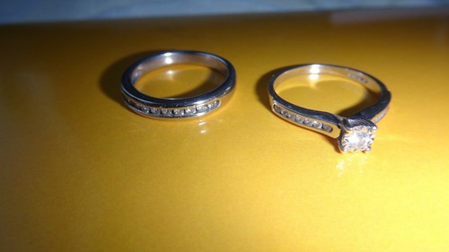 9CT White Gold Diamond Bridal Ring Set 0.45ct Size M & N1/2 💎💎 - Picture 4 of 12
