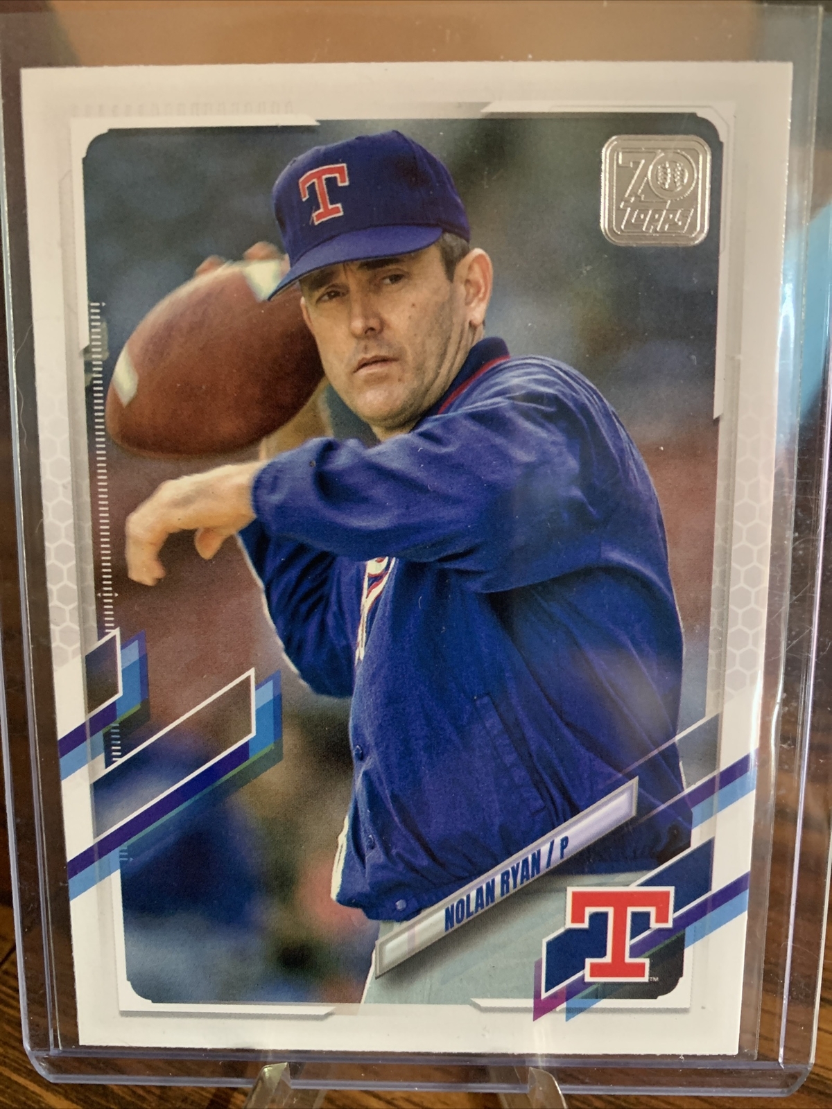 2021 Topps Series 2 Nolan Ryan #567 Photo Variation Football SP Texas Rangers