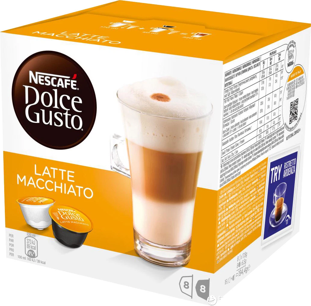 Vainas de café con leche manchada NESCAFE de sabor dulce