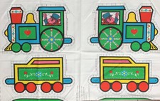 New Uncut Fabric Panel Animal Train Pillows 5671 by Spring Mills 4 Pillows