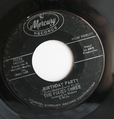 PIXIES THREE 60s Girl Grp 45rpm Birthday Party b/w Our Love HEAR