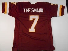 UNSIGNED CUSTOM Sewn Stitched Joe Theismann Burgundy Jersey - M, L, XL, 2XL, 3XL