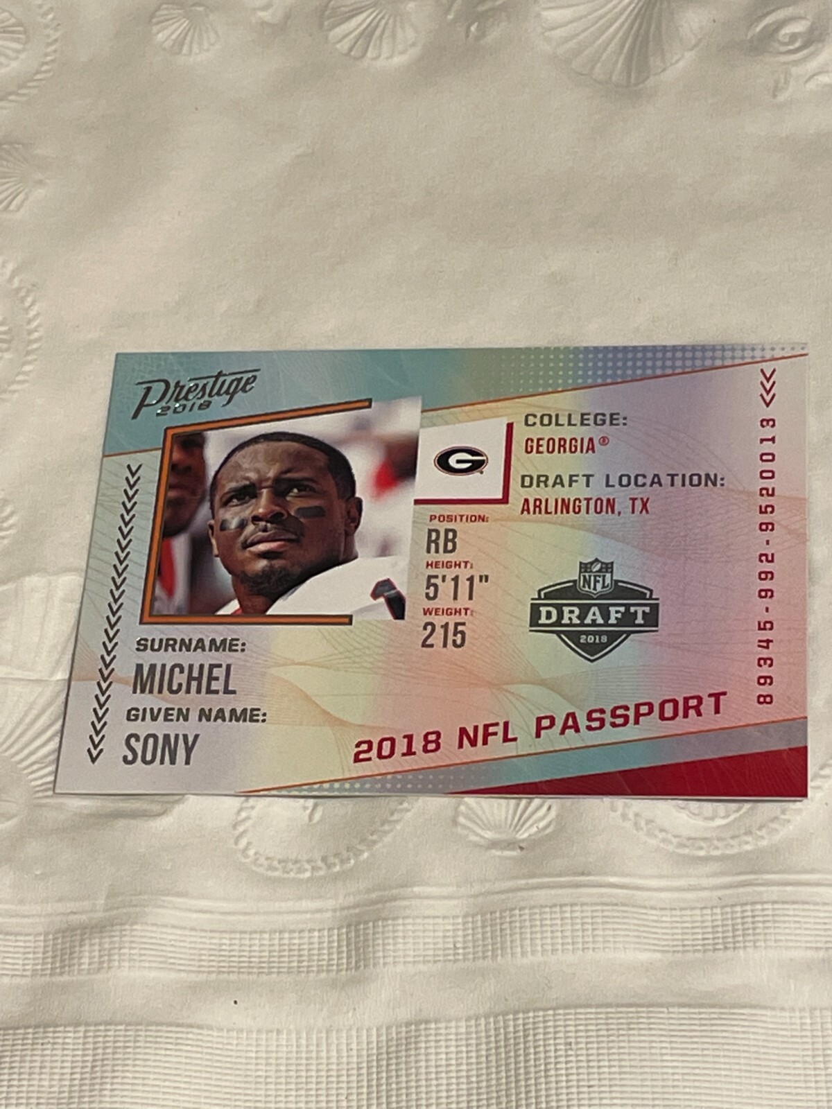 2018 Prestige Sony Michel NFL Passport Rookie Card RC #PP-SM
