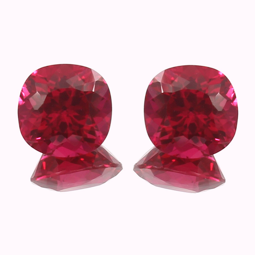 Rubis Verneuil Rouge Cerise – Taille Coussin 8x10 Mm – 33 Carats – Création Laboratoire