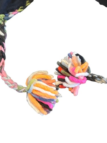 Global Village Multicolor Wool Earflap Hat Pom Poms Lined Made In Ecuador Adult - Picture 2 of 5