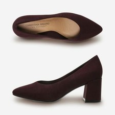 Christian Siriano Women's Luna Purple Black Violet Block Heel Pump Shoes Medium