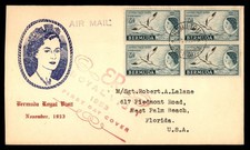 Mayfairstamps Bermuda 1953 block royal visit air mail Cover aaz_21341