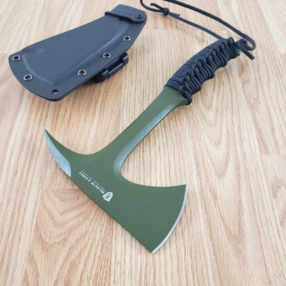 Browning Shock'N Awe Axe 6.5" Green 1055HC Steel Head Black Cord Wrapped Handle - Image 2 of 4