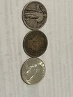lot of 3 silver quarters. 1964 D, 1900 barber and 1928 Standing Liberty
