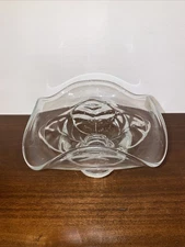 STUNNING Hand blown, Vintage Viking Glass Bowl W/ Intricate Leaf Pattern