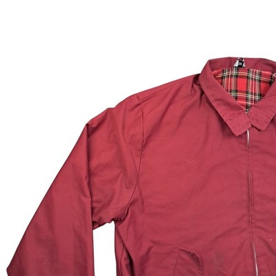 Harrington 70s Jacket XXL Mens Red Cotton / Polyester VTG Made In