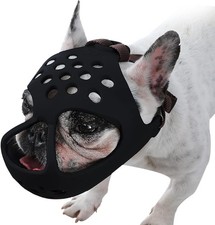 BARKL Dog Muzzle for Short Snout, Soft Frenchie Muzzle for Biting,