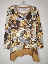 LOGO by Lori Goldstein Women’s Multicolor Long Sleeves Tunic Small