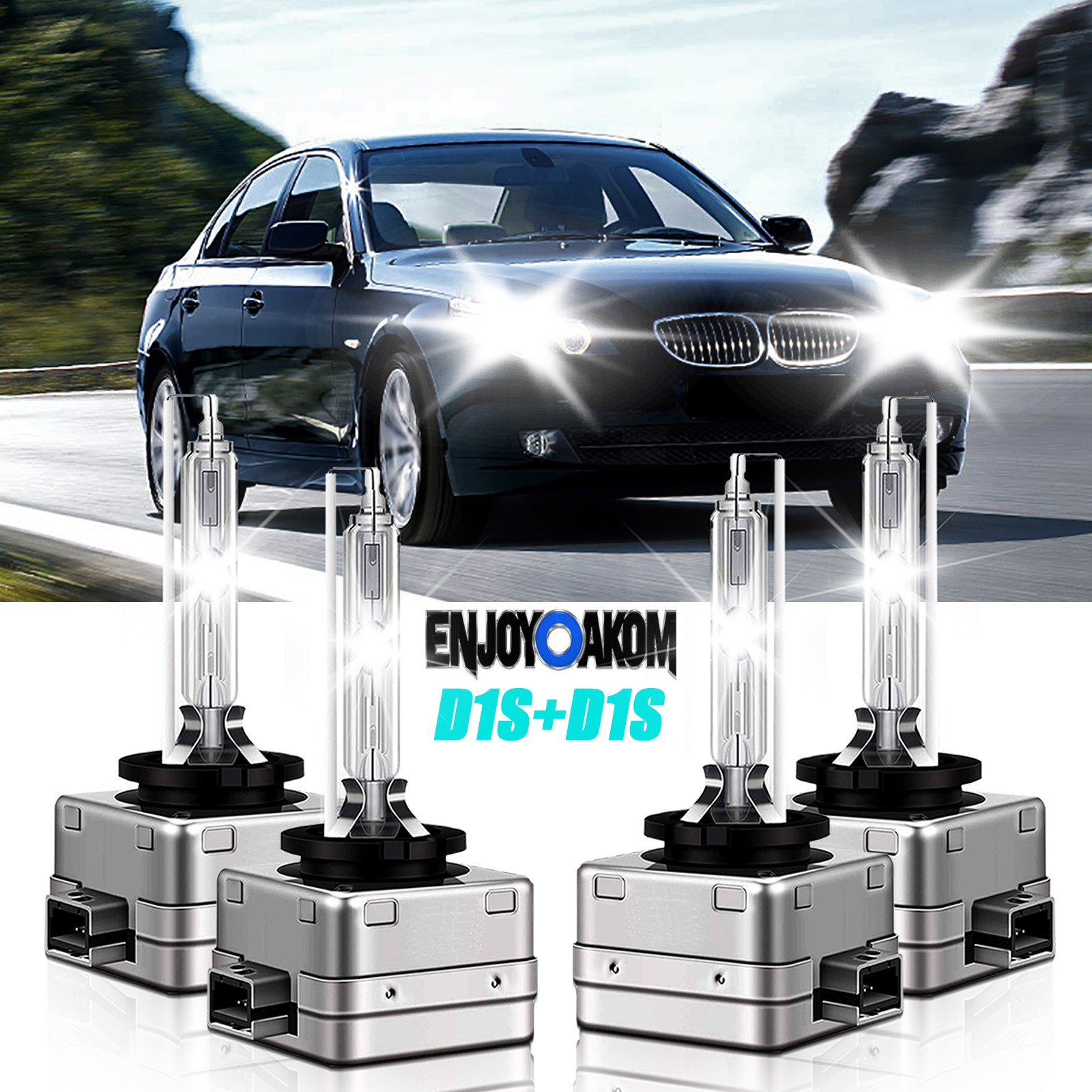 For BMW 528i 2008-2016 4x D1S HID Xenon Headlight Bulbs High Low Beam Combo Kit