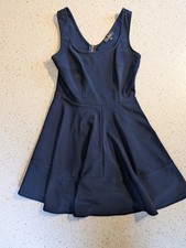 Lulus Women's Flared Dress, Tank Sleeve, Navy, Size Large