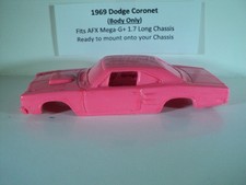 HO scale Slot Car Custom Resin body 1969 Neon Red Dodge Coronet Fits AFX Mega-G 