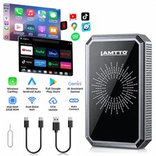 LAMTTO Wireless CarPlay Adapter Car AI Console, with Gemini AI & Apps Download