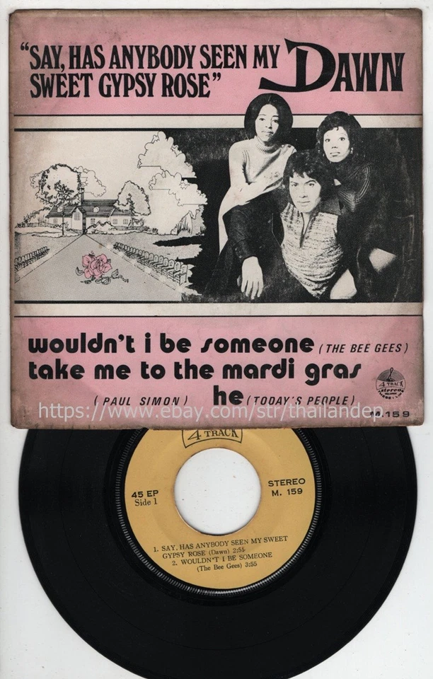 DAWN /THE BEE GEES /PAUL SIMON /TODAY'S PEOPLE THAI EP 7" THAILAND 45RPM - Image 2 of 3