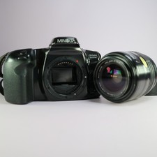 Minolta Dynax 500si 35mm SLR Camera Black w/ Sigma 28-70mm f/3.5-4.5 Lens Tested