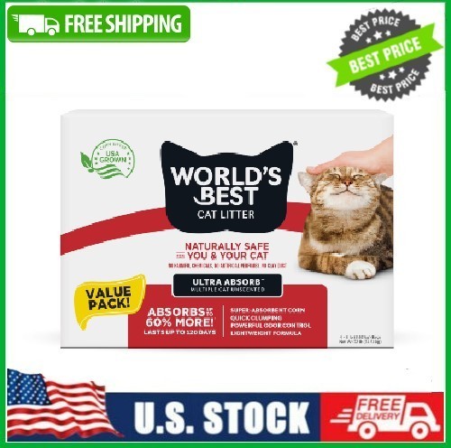 World's Best Cat Litter Ultra Absorb Unscented, 32 LB Multi 