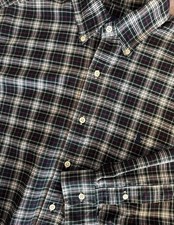 Ralph Lauren Men's Long Sleeve Plaid Sports Shirt Cotton Button Up Size Large