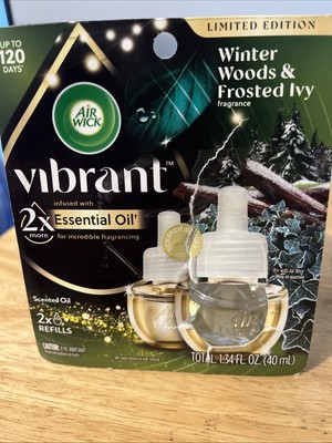 NEW 2PK AirWick Vibrant Limited Edition Winter Woods Frosted Ivy Plug In Refill