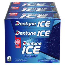 Dentyne Ice Sugar Free Gum, Peppermint, 12-Count