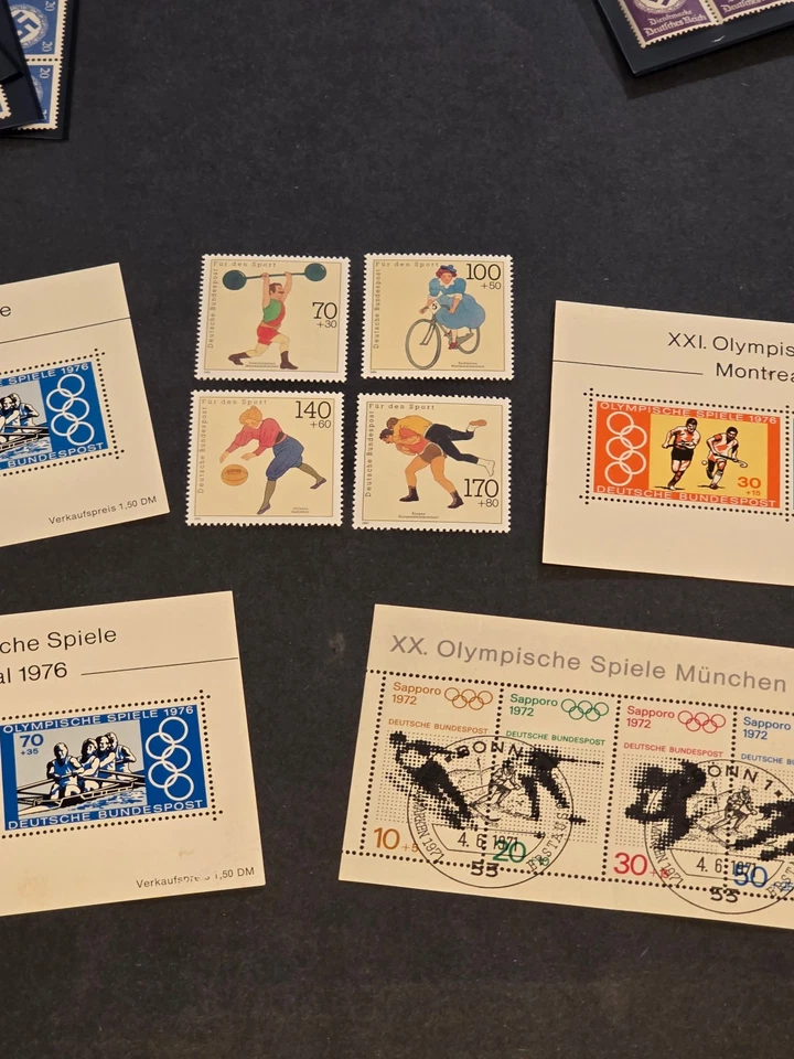 1972-1976 Germany Olympic Souvenir Sheets Sports Set MNH Mi# Bl13 Bl27 Mi851-854 - Image 3 of 4