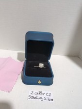925 Sterling Silver Round Cubic Zirconia Solitaire Engagement Ring Size 11