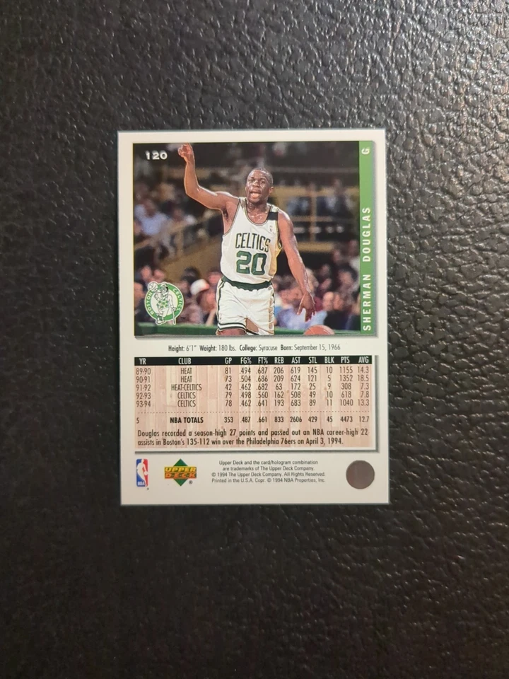 1994-95 Collector's Choice Gold Signature Parallel Sherman Douglas #120 - Image 2 of 2