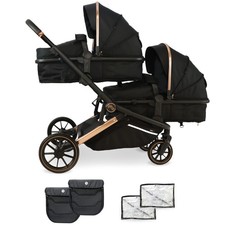 Image of My Babiie MB33 SE Tandem Pushchair - Rose Gold Black