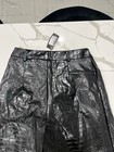 NWT Pretty Little Thing Black Croc Faux Leather Wide Leg Tailored Pants Womens 2 — photo 8