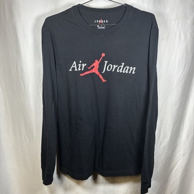 NIKE Air Jordan Jumpman Black Long Sleeve Shirt Men s Size Medium Active Graphic