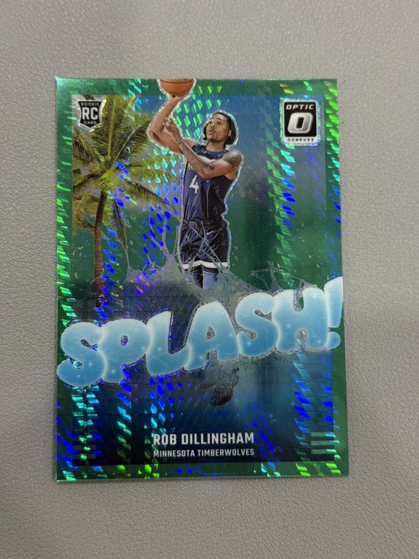 2024-25 Donruss Optic Rob Dillingham Splash! Hyper Green /249 #8 Rookie RC