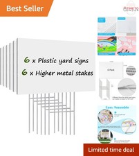 Blank Yard Signs with Stakes 6 Pack Corrugated Plastic Custom Double Sided