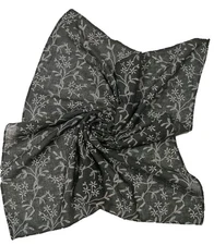 Unisex Cotton Square Bandanas Scarves 24x24 Floral Black