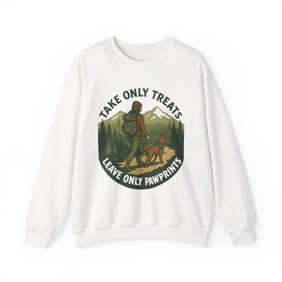 Female Hiking Leave No Trace Sweatshirt Take Only Treats Leave Only Pawprints