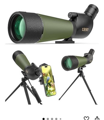 Gosky 20-60x60 HD Spotting Scope with Tripod, Carrying Bag and Scope and adapter