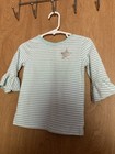 Garanimals Girls Aqua/White 3/4 Bell Sleeve Striped Shirt Size 2T — photo 1