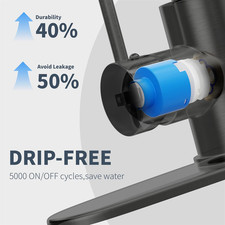 Kitchen Faucet with Pull down Sprayer,Matte Black Kitchen Sink Faucet 1-3 Hol...