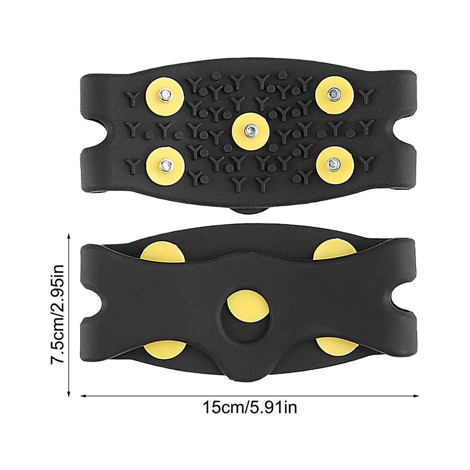 2pcs 5-Teeth Shoe Cleats for Snow and Ice Non-slip Shoe Cover for Hiking - image 3 of 4