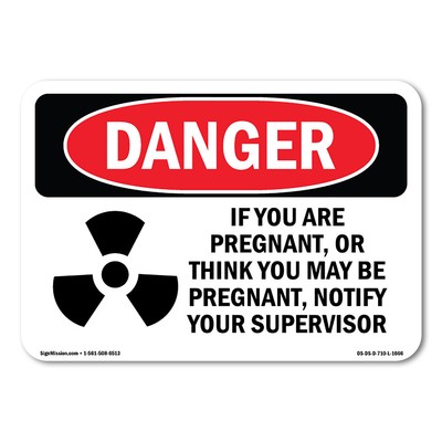You Are Pregnant Or Think May Be ANSI Danger Sign Metal Plastic Decal