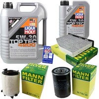 Mann Inspektionspaket 6L Liqui Moly Top Tec 4200 5W-30 FüR VW Golf V 1.6 Audi A3