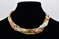 Allen Jacobsen Vintage Brutalist Collar Necklace Chunky Sterling Signed 94 Bin2