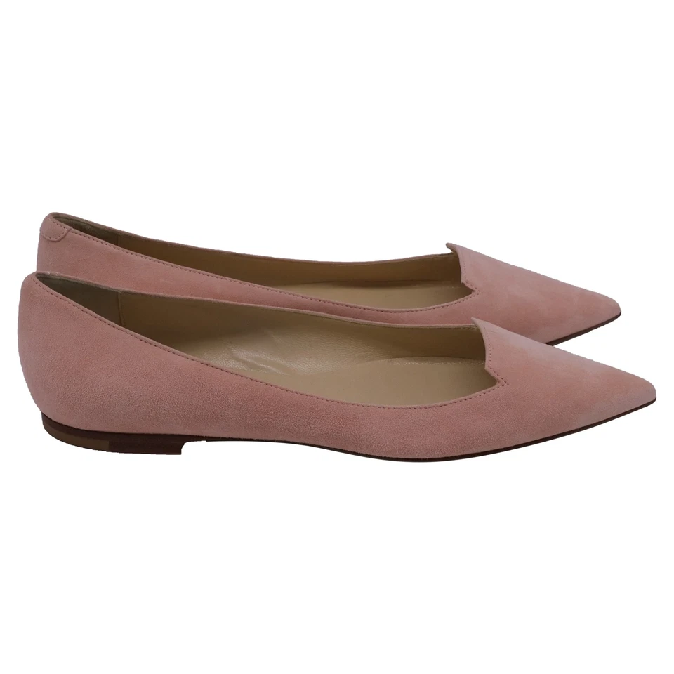 Jimmy Choo Pointed Ballet Flats In Pink Suede Women Pink Size 36