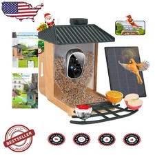 Smart AI Bird Feeder Camera Solar Powered 1080P HD Real-Time Alerts