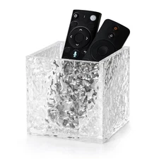 Remote Control Holder, Acrylic Desk Organizer Stone Texture TV Remote Holder ...