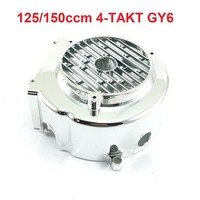 LÜFterrad Abdeckung Chrome Lima GY6 Chrom FüR Benzhou YY125T Retro Cruiser Nova